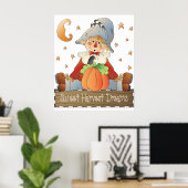 Fall Scarecrow Sweet Harvest Dreams Poster (Thuiskantoor)