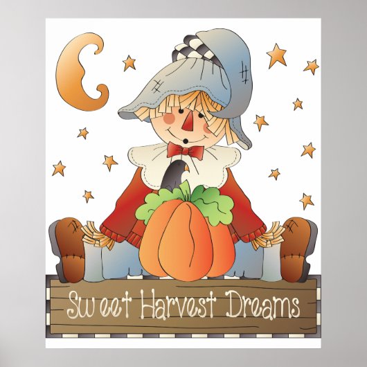 Fall Scarecrow Sweet Harvest Dreams Poster (Voorkant)