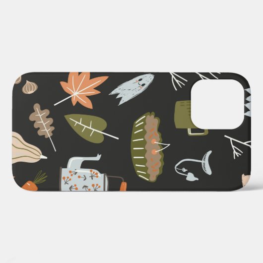 Fall seamless pattern with cozy nature elements. C Case-Mate iPhone Case (Achterkant (horizontaal))