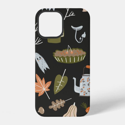 Fall seamless pattern with cozy nature elements. C iPhone Hoesje (Achterkant)