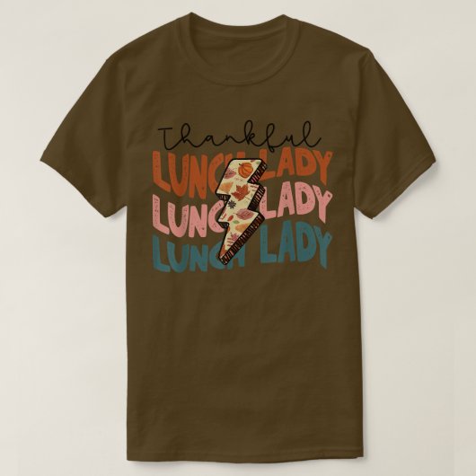 Fall Season Autumn Thankful Lunch Lady Thanksgivin T-shirt (Design voorkant)