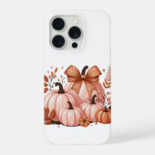 Fall season pink pumpkins with coquette bow iPhone hoesje (Achterkant)
