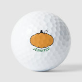 Fall Season Pumpkin Drawing Custom Text  Golfballen (Voorkant)