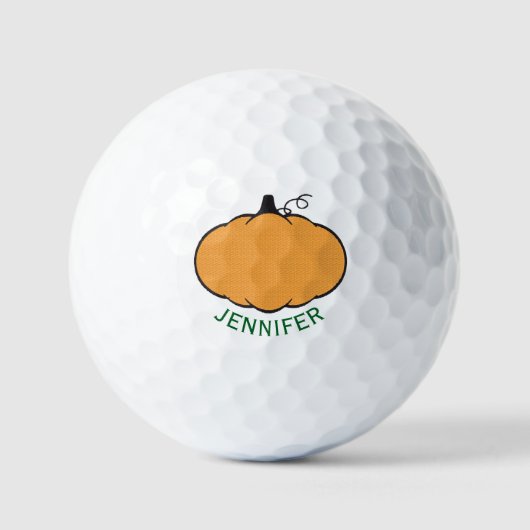 Fall Season Pumpkin Drawing Custom Text  Golfballen (Voorkant)