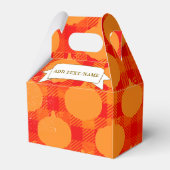 Fall Season Pumpkin Drawing Custom Text Plaid Bedankdoosjes (Voorkant Zijde)