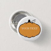 Fall Season Pumpkin Drawing Custom Text  Ronde Button 3,2 Cm (Voorkant /achterkant)