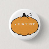 Fall Season Pumpkin Drawing Custom Text  Ronde Button 3,2 Cm (Voorkant)
