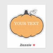 Fall Season Pumpkin Drawing Custom Text  Sticker (Vel)