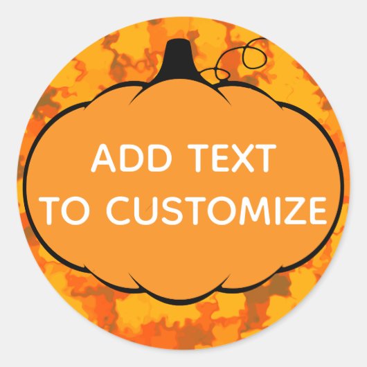 Fall Season Pumpkin Drawing Thanksgiving Custom Ronde Sticker (Voorkant)