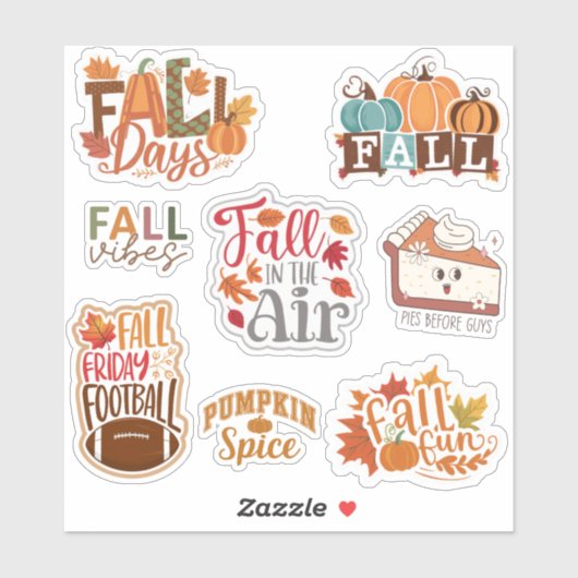 Fall Season, Pumpkin Spice set van 8 Sticker (Vel)