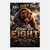 Fall Seven Times Stand Up Eight Grizzly Bear Acryl Bord (Voorkant)