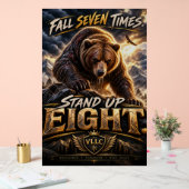 Fall Seven Times Stand Up Eight Grizzly Bear Acryl Bord (Huwelijk)