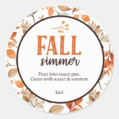 Fall Simmer Ronde Sticker (Voorkant)