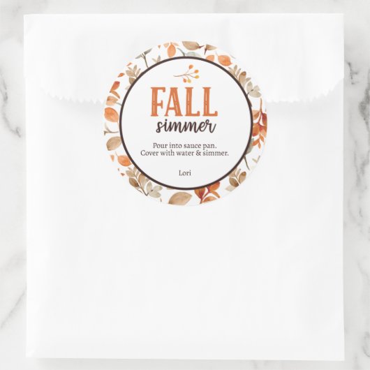 Fall Simmer Ronde Sticker (Tas)
