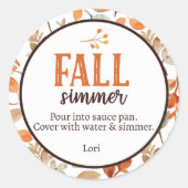 Fall Simmer Ronde Sticker (Voorkant)