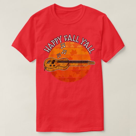 Fall Slide Guitar, Happy Fall Y'all Guitarist, Mus T-shirt (Design voorkant)