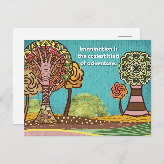 Fall Snail Mail Postcard Set | Hand-Drawn Autumn D Briefkaart (Voorkant / Achterkant)
