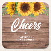 Fall Sunflower | Baby Shower Kartonnen Onderzetters (Voorkant)