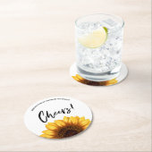 Fall Sunflower Baby Shower Ronde Kartonnen Onderzetter (Insitu)