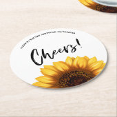 Fall Sunflower Baby Shower Ronde Kartonnen Onderzetter (Gebogen)