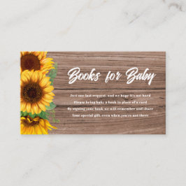 Fall Sunflower | Books for Baby | Baby Shower Informatiekaartje