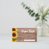 Fall Sunflower | Diaper Rafle| Baby Shower Informatiekaartje (Staand voorkant)