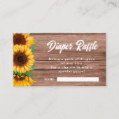Fall Sunflower | Diaper Rafle| Baby Shower Informatiekaartje (Voorkant)