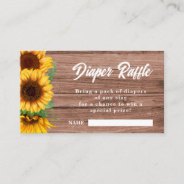 Fall Sunflower | Diaper Rafle| Baby Shower Informatiekaartje