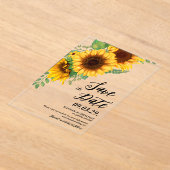 Fall Sunflower Save the date Acryl Uitnodigingen (Laagn)