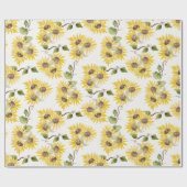 Fall Sunflower Watercolor Wrapping Paper Cadeaupapier (Vlak)