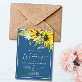 Fall Sunflower Wedding Invitation Kaart