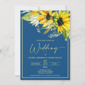 Fall Sunflower Wedding Invitation Kaart (Voorkant)