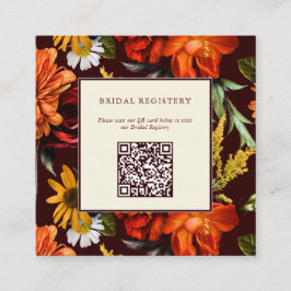 Fall Sunset Dark Moody Romantic Bridal Shower  Informatiekaartje