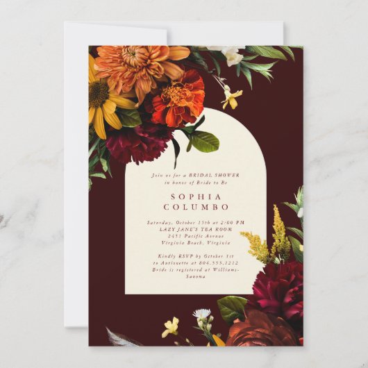 Fall Sunset Dark Moody Romantic Bridal Shower Kaart (Voorkant)