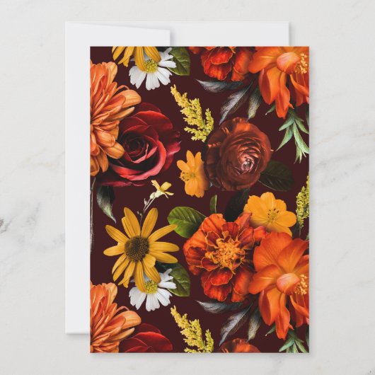 Fall Sunset Dark Moody Romantic Bridal Shower  Kaart (Achterkant)