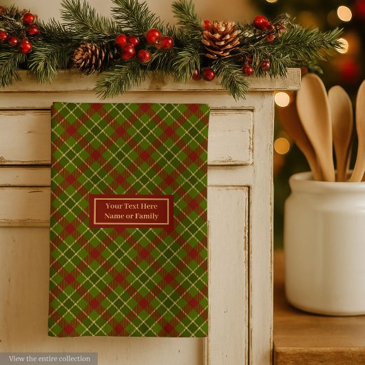 Fall Tartan Hand Towel Personalized Checkered Theedoek