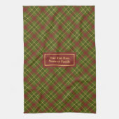 Fall Tartan Hand Towel Personalized Checkered Theedoek (Verticaal)