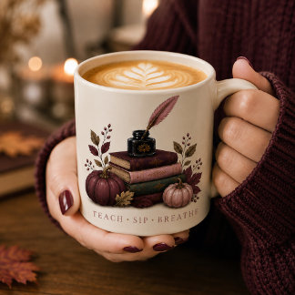 Fall Teacher Mug | Dark Academia Mindful Teacher G Latte Mok