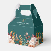 Fall Teal Watercolor Terracotta Floral wedding Bedankdoosjes (Voorkant Zijde)