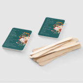 Fall Teal Watercolor Terracotta Floral wedding Handwaaier (Niet-gemonteerd)