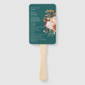 Fall Teal Watercolor Terracotta Floral wedding Handwaaier (Voorkant)