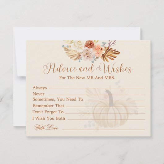 Fall Terracotta Advice and Wishes Bridal Shower (Voorkant)