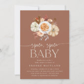 Fall Terracotta Pumpkin "Spice Spice Baby" Shower Kaart (Voorkant)