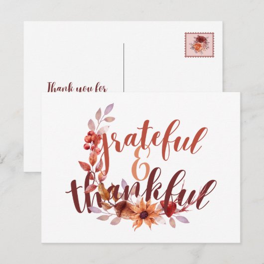 Fall Thank you Postcard Briefkaart (Voorkant / Achterkant)