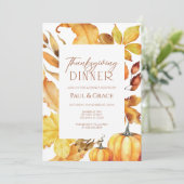 Fall Thanksgiving Dinner Invitation Kaart (Staand voorkant)