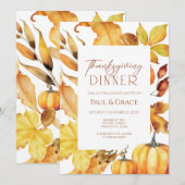 Fall Thanksgiving Dinner Invitation Kaart (Voorkant / Achterkant)