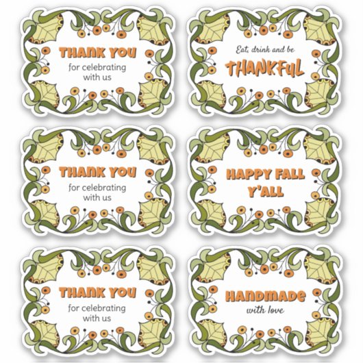 Fall Thanksgiving Fun Cheerful CC0144 Party Set Sticker (Voorkant)
