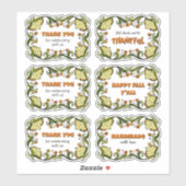 Fall Thanksgiving Fun Cheerful CC0144 Party Set Sticker (Vel)