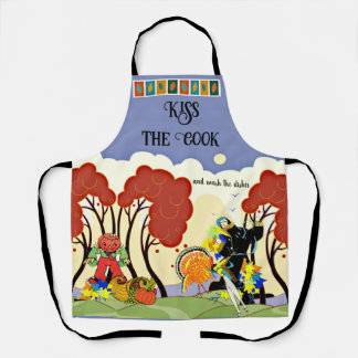 Fall, Thanksgiving, Kiss the Cook Apron Schort