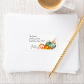 Fall Thanksgiving Orange Pumpkins Leaf Address Etiket (Insitu)